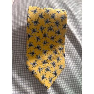 J Garcia landscape collection ten yellow floral 100% silk men's tie‎